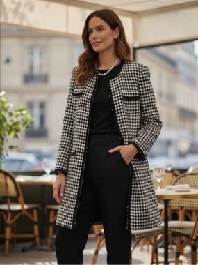 Spenser Jeremy Lace Detail Open Front Coat NWT